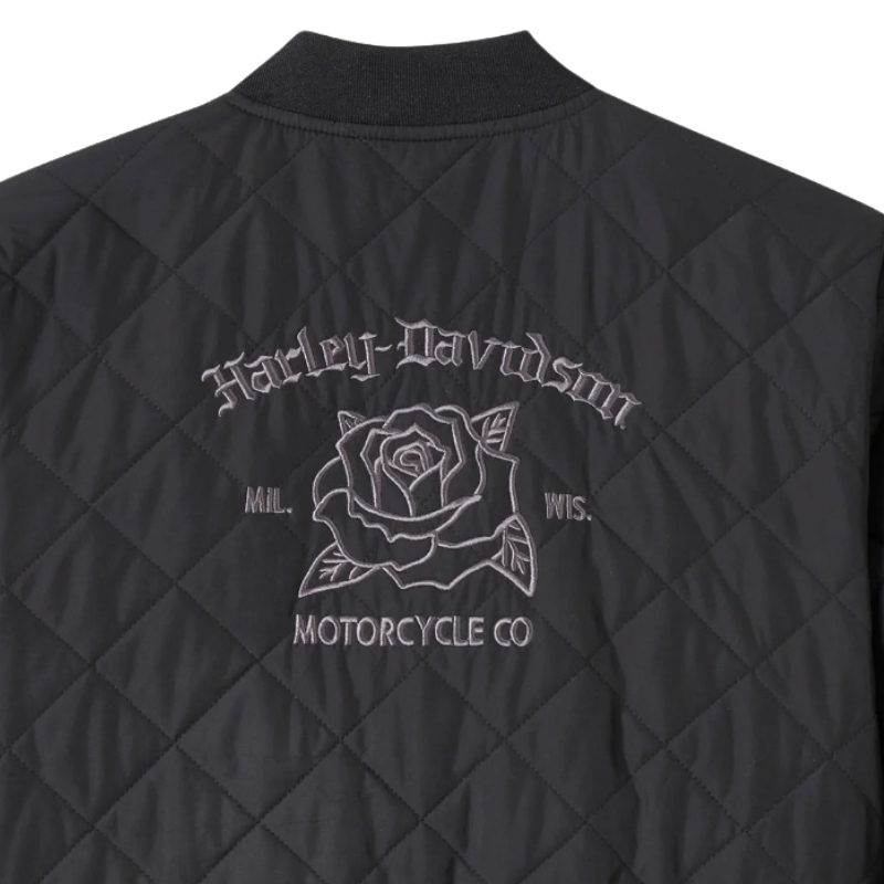 Women's Old English Rose Quilted Bomber