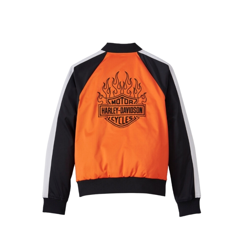 Women's Sedona Orange Satin Bomber Jacket