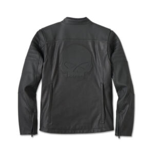 Willie G Skull Graphic Leather Riding Jacket