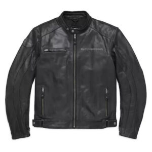 Men's Reflective Skull Leather Jacket