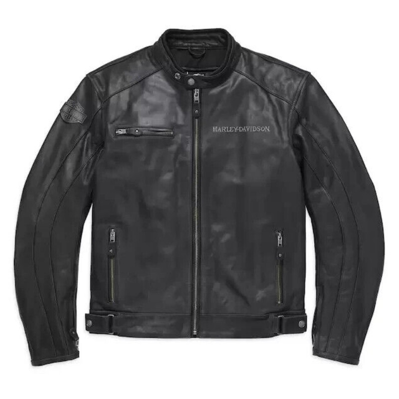Men's Reflective Skull Leather Jacket