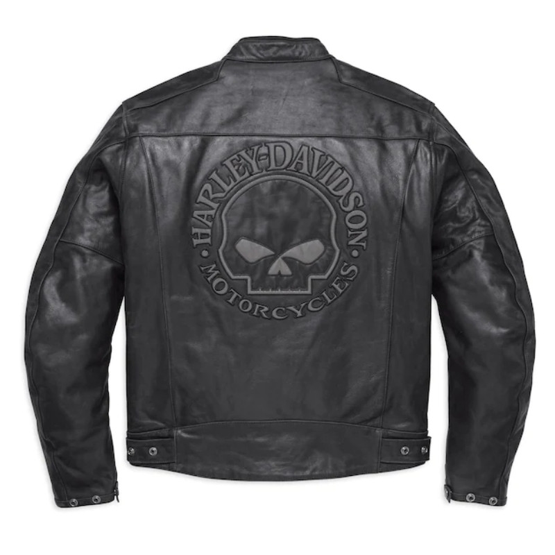 Men's Reflective Skull Leather Jacket