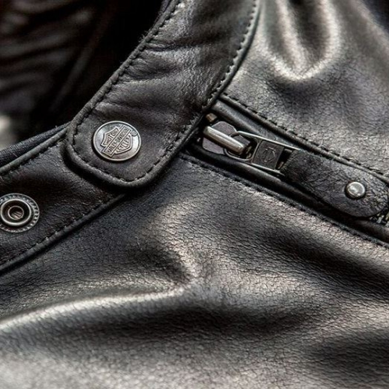Men's Reflective Skull Leather Jacket