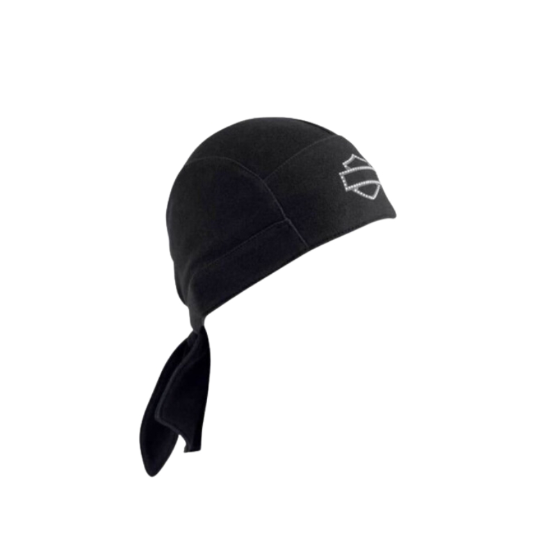 Women's Rhinestone Wing Skull Cap Headwrap