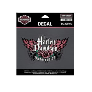 Winged Rebel Rose Chrome Decal