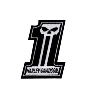 Dark Custom #1 Skull Small Emblem Sew-On Patch