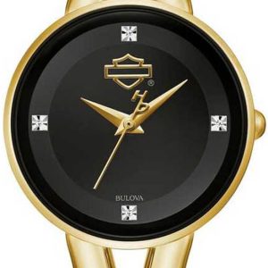 Women’s B&S Logo Gold-Tone Diamond Stainless Steel Watch