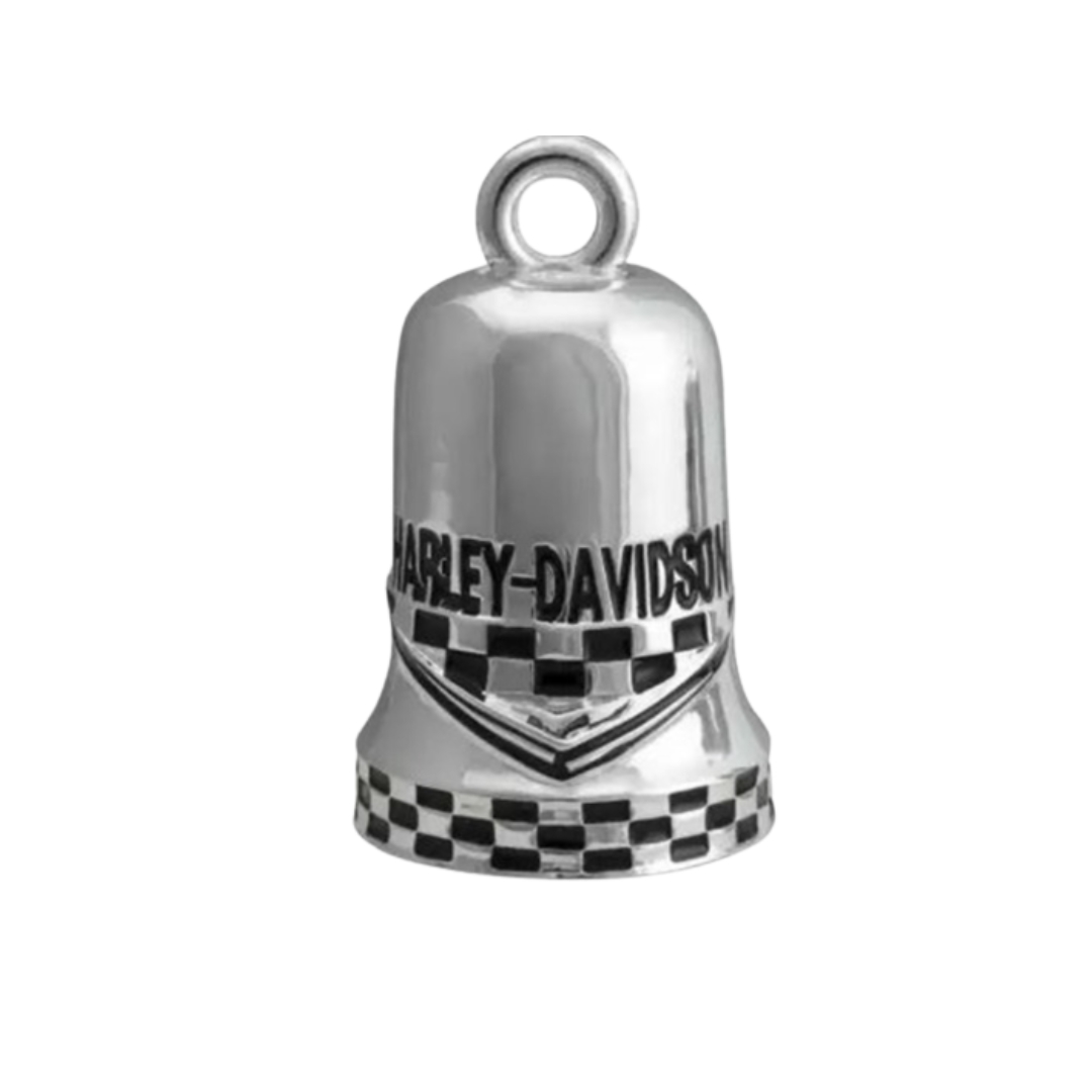 Checkered Racing Flag Ride Bell – Silver Finish