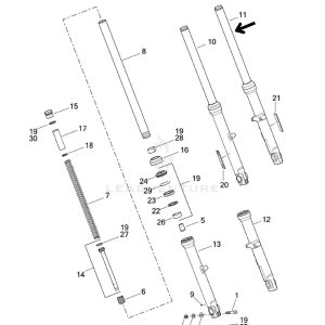 Left Front Fork Assembly Black
