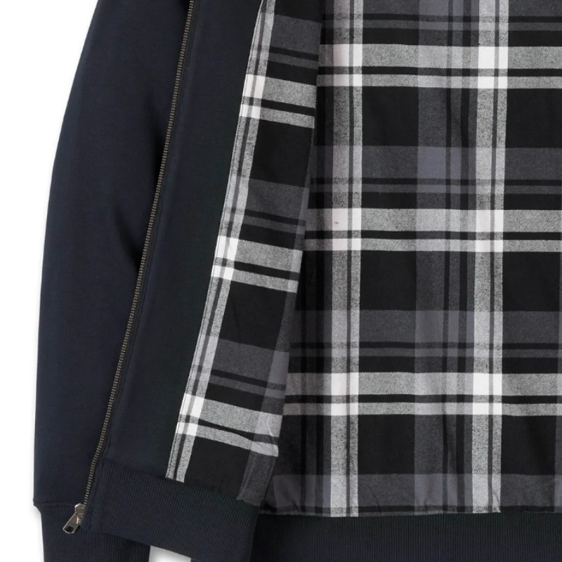Men's Bar & Shield Plaid Lined Zip-Up Hoodie