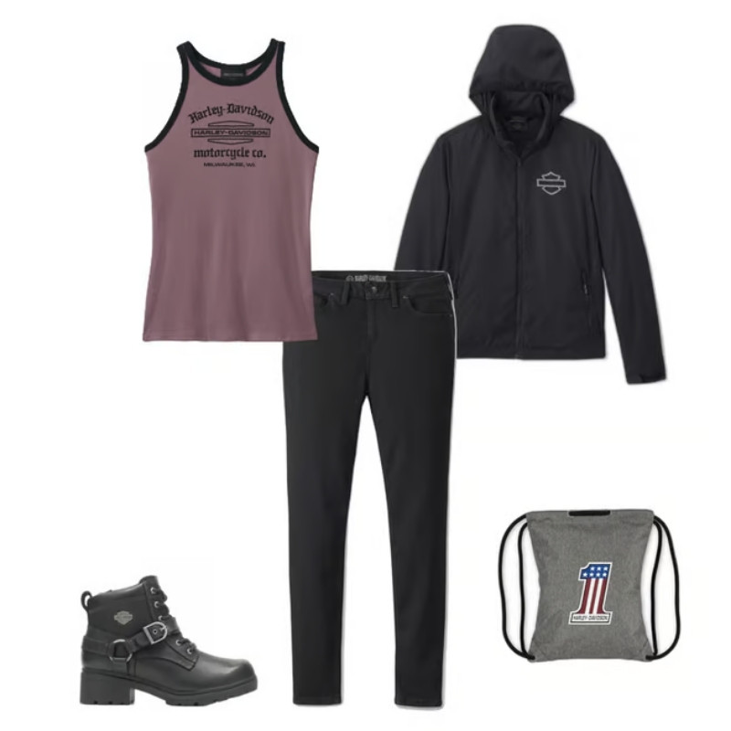 Women's Stacked Bar & Shield Racerback Tank