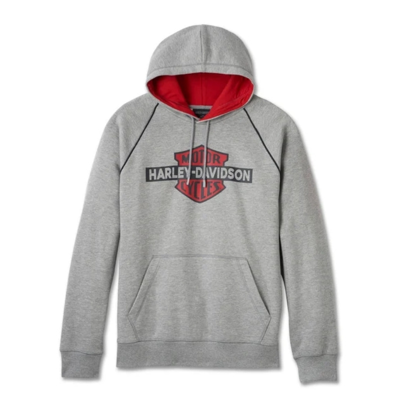 Men's Bar & Shield Contrast Pullover Hoodie - colourblock