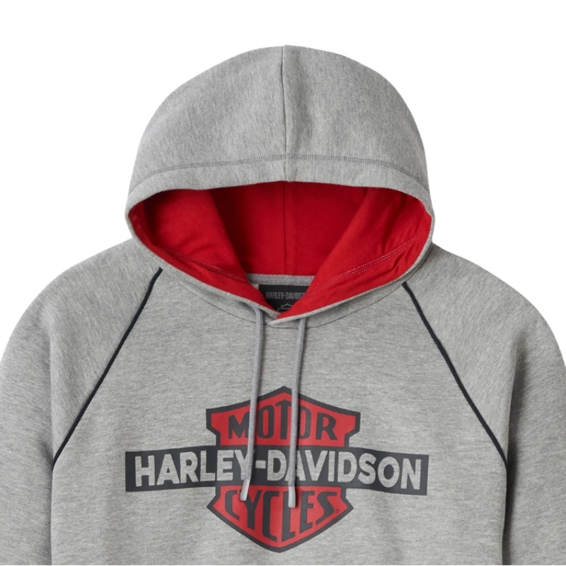 Men's Bar & Shield Contrast Pullover Hoodie - colourblock