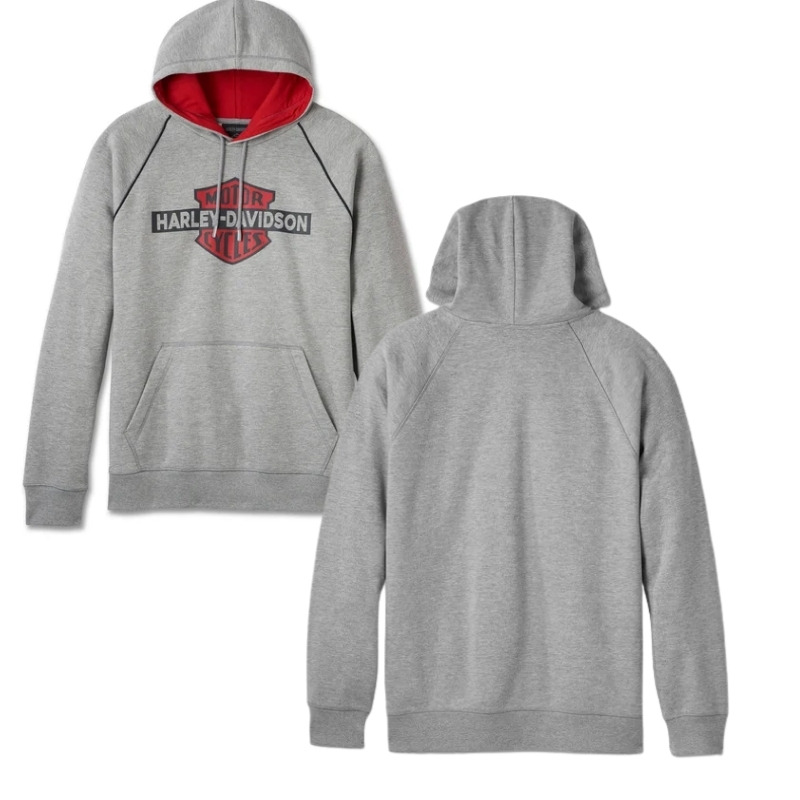 Men's Bar & Shield Contrast Pullover Hoodie - colourblock