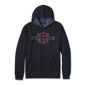 Men's Bar & Shield Contrast Pullover Hoodie - colourblock