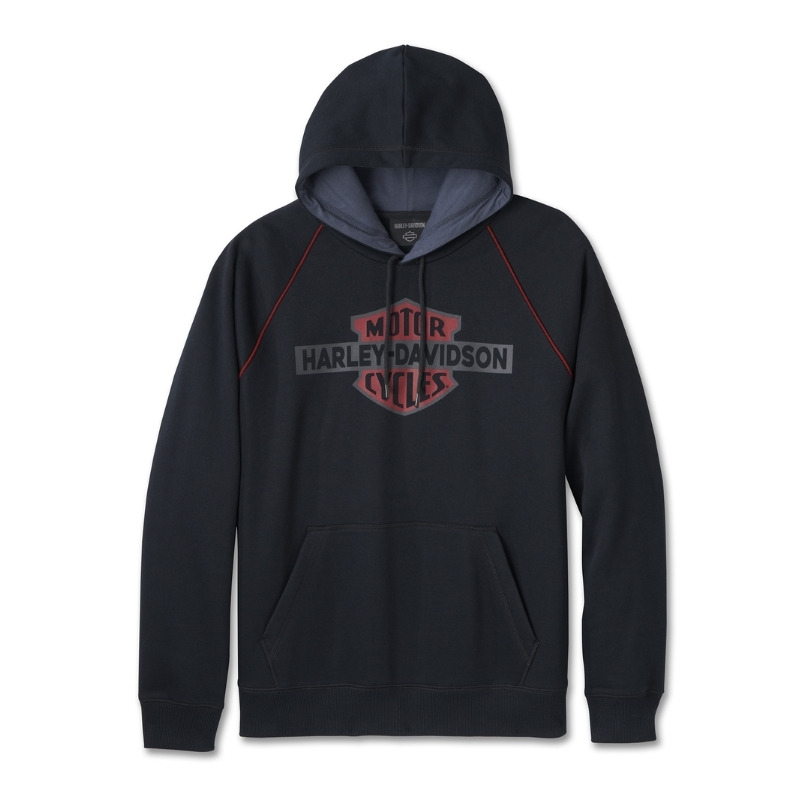 Men's Bar & Shield Contrast Pullover Hoodie - colourblock
