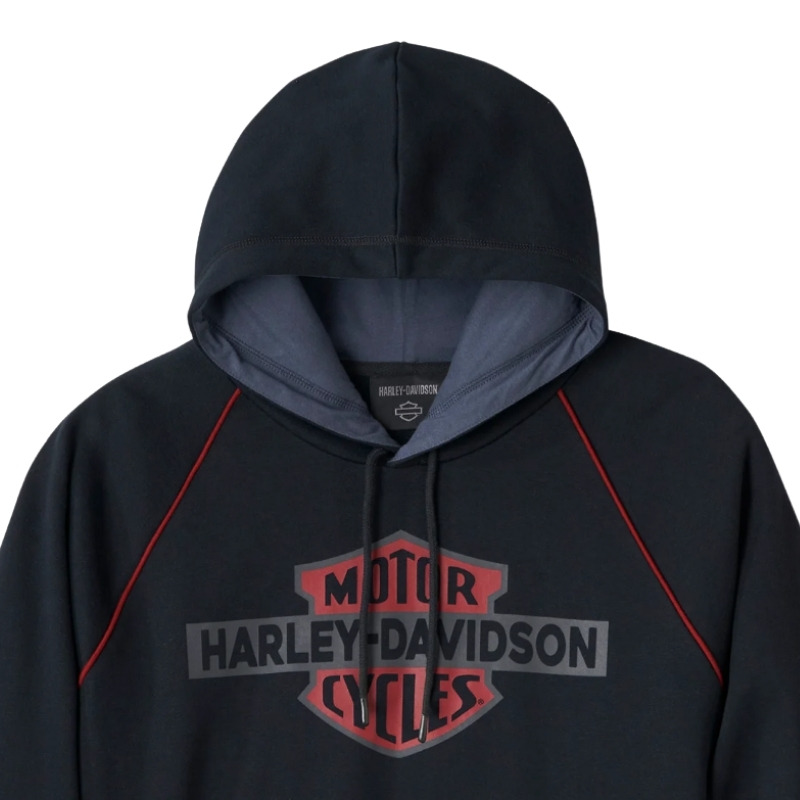Men's Bar & Shield Contrast Pullover Hoodie - colourblock