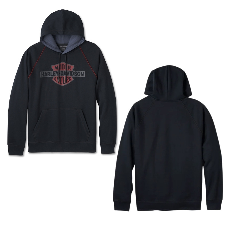 Men's Bar & Shield Contrast Pullover Hoodie - colourblock