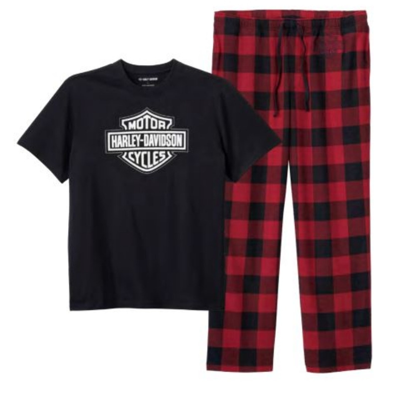 Men's Bar & Shield Short Sleeve Pajama Set