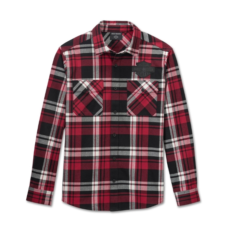 Men's Bar & Shield Flannel Shirt - Plaid