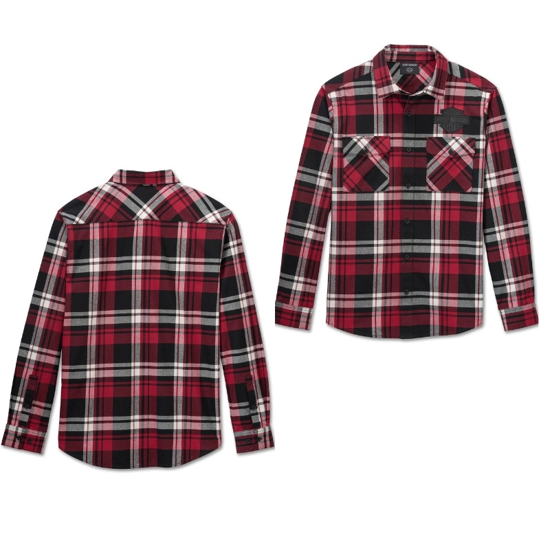 Men's Bar & Shield Flannel Shirt - Plaid