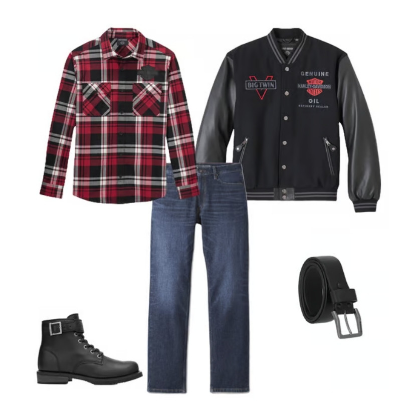 Men's Bar & Shield Flannel Shirt - Plaid