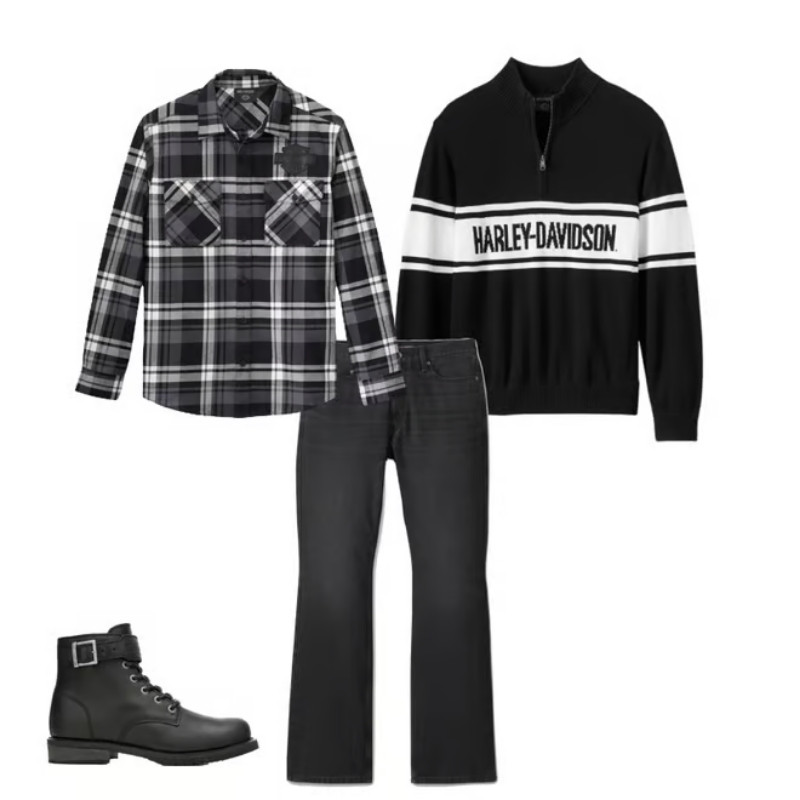 Men's Bar & Shield Flannel Shirt - Plaid