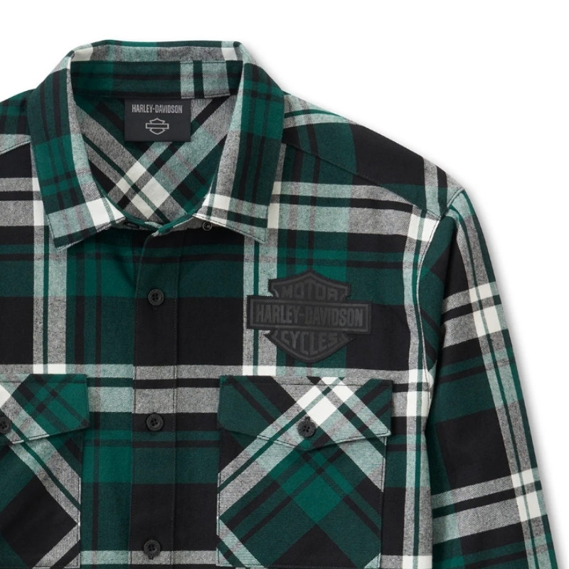 Men's Bar & Shield Flannel Shirt - Plaid