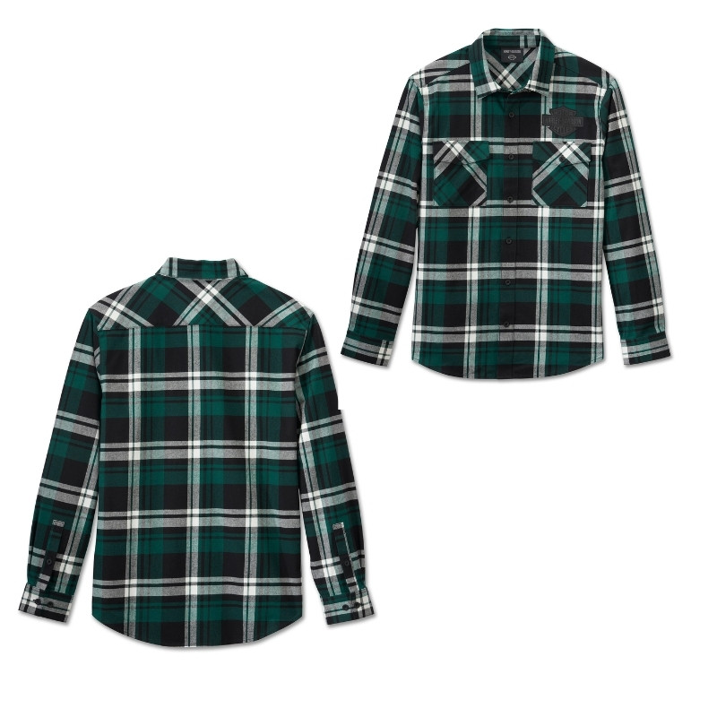 Men's Bar & Shield Flannel Shirt - Plaid