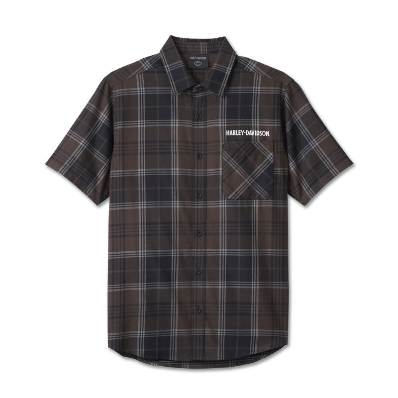 Cowboy Rider Short Sleeve Plaid Shirt