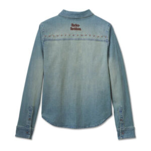 Women's H-D Studded Denim Shirt