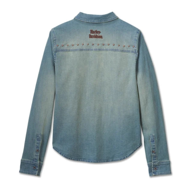 Women's H-D Studded Denim Shirt