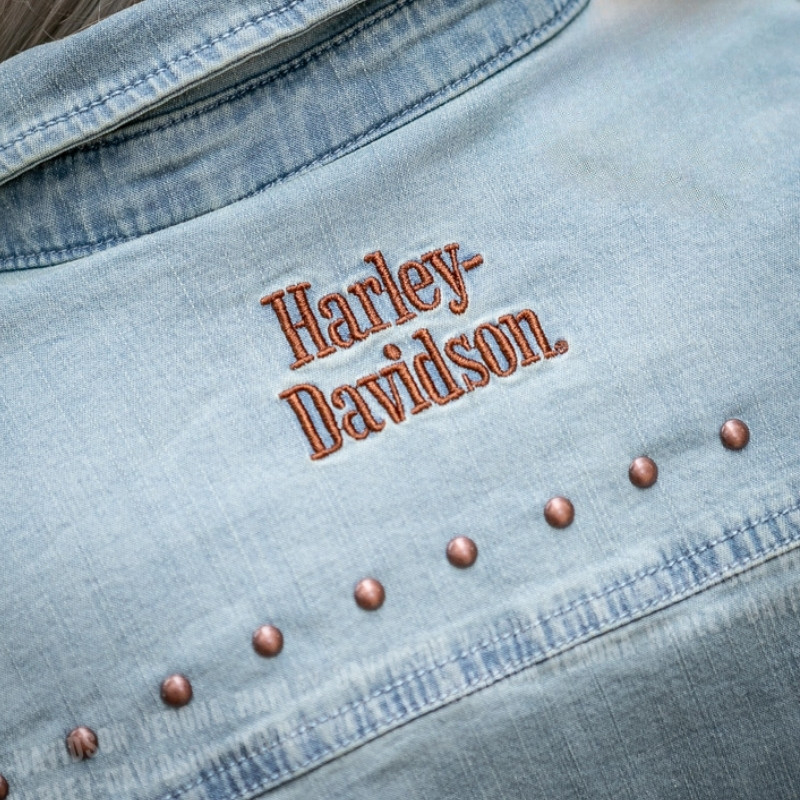 Women's H-D Studded Denim Shirt