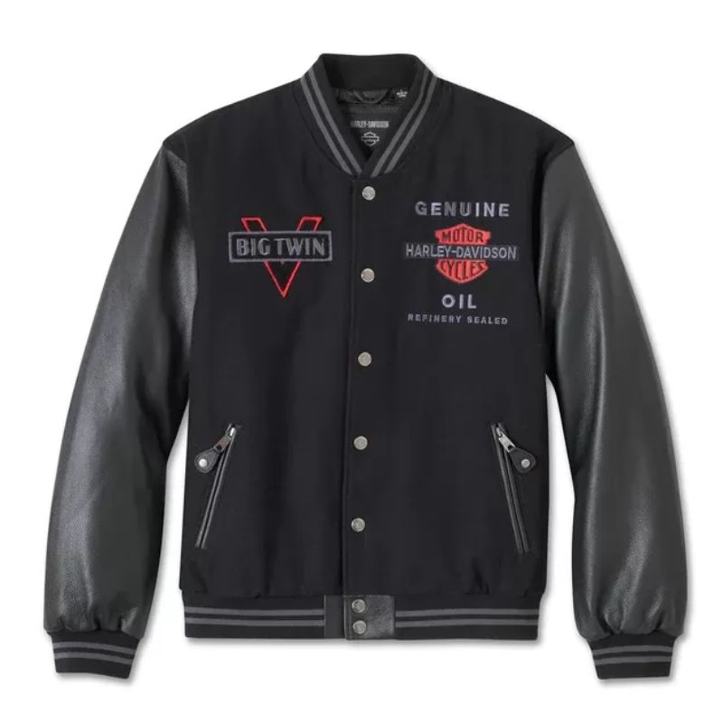 Men's V-Twin Varsity Leather Jacket