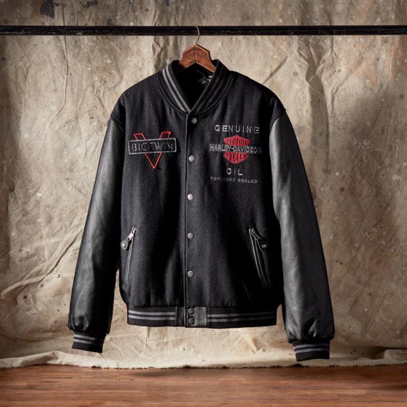 Men's V-Twin Varsity Leather Jacket