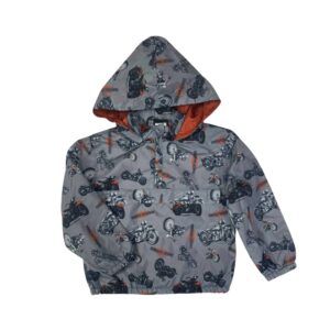 1/4 Zip Printed Windbreaker | Lined Hood