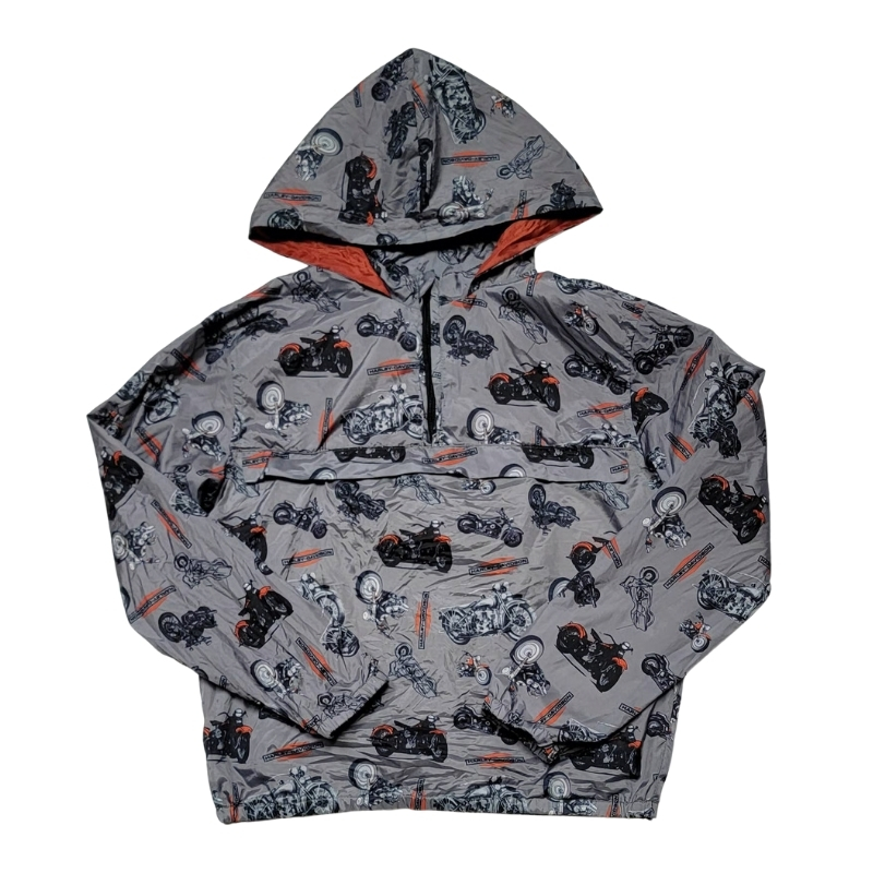 1/4 Zip Printed Windbreaker | Lined Hood