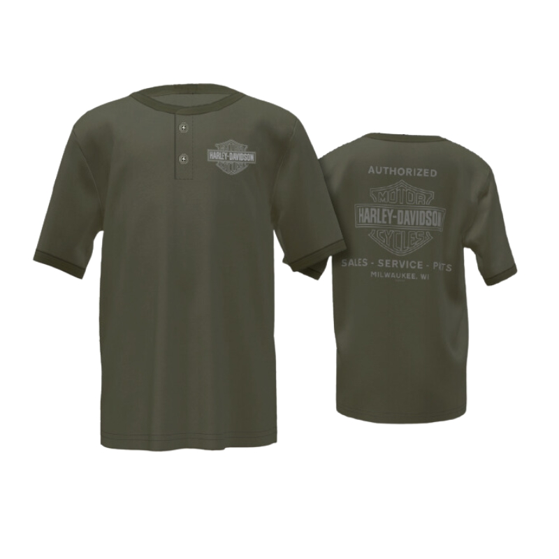 Authorized Henley 2-Button Short Sleeves