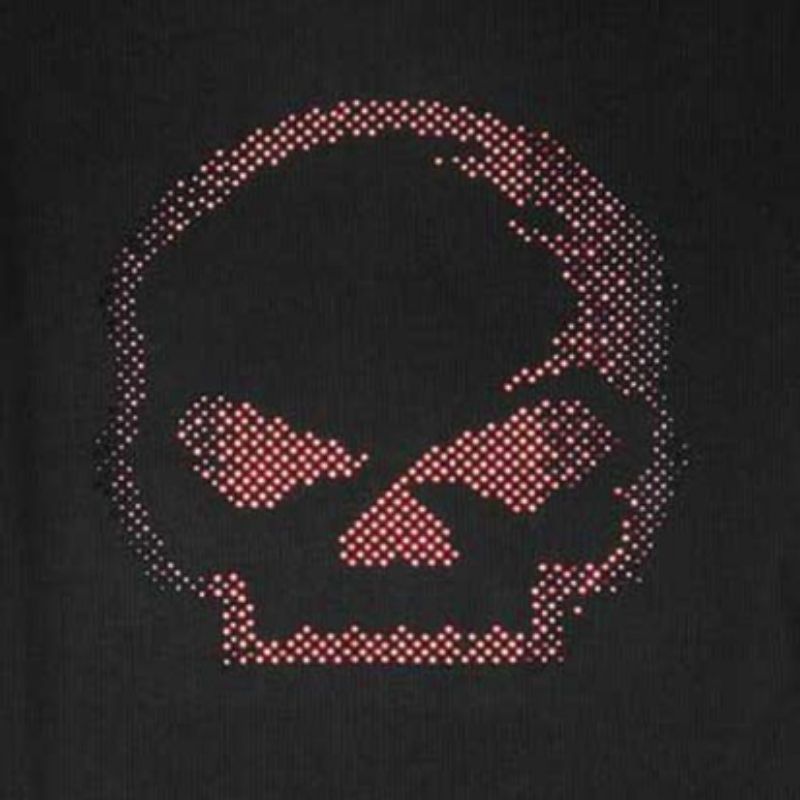 Women's Rhinestone Willie G Skull Baseball Hem Tee