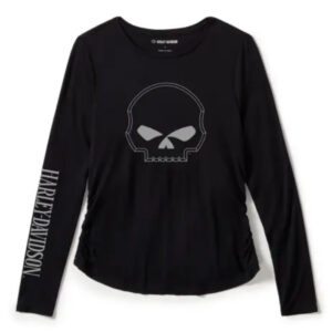 Womens Willie G Skull Long Sleeve Raglan Top
