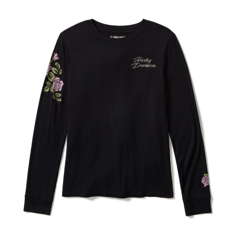 Rose & Thorn Bling Long Sleeve Top