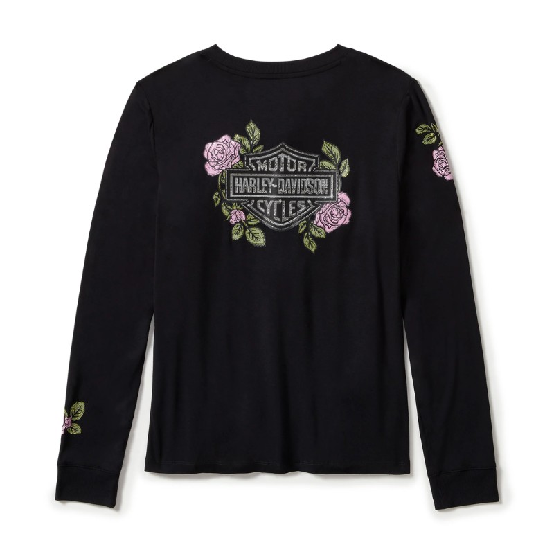 Rose & Thorn Bling Long Sleeve Top