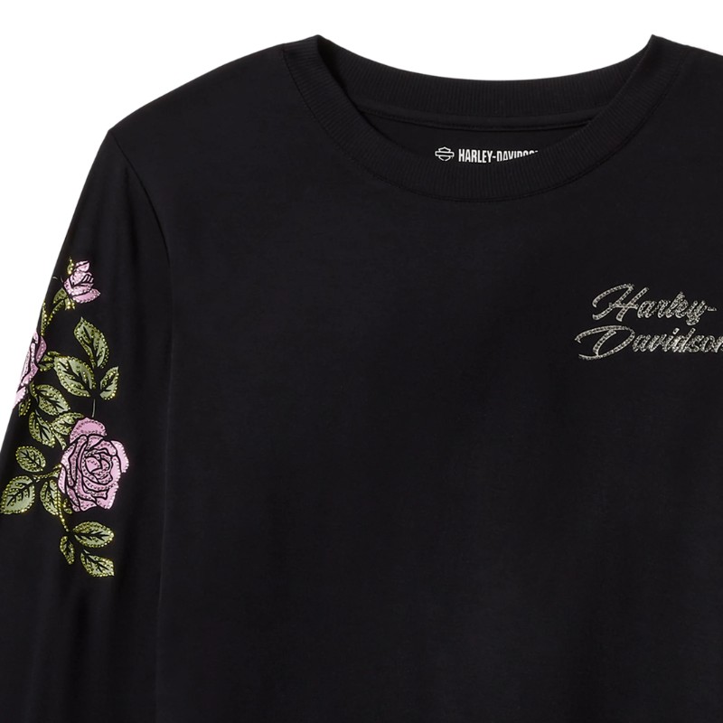Rose & Thorn Bling Long Sleeve Top