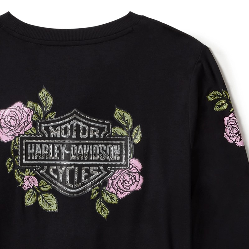 Rose & Thorn Bling Long Sleeve Top
