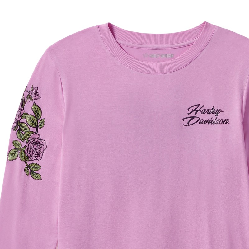 Rose & Thorn Bling Long Sleeve Top