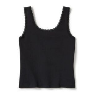 Rose & Thorn Bling Lace Trim Tank