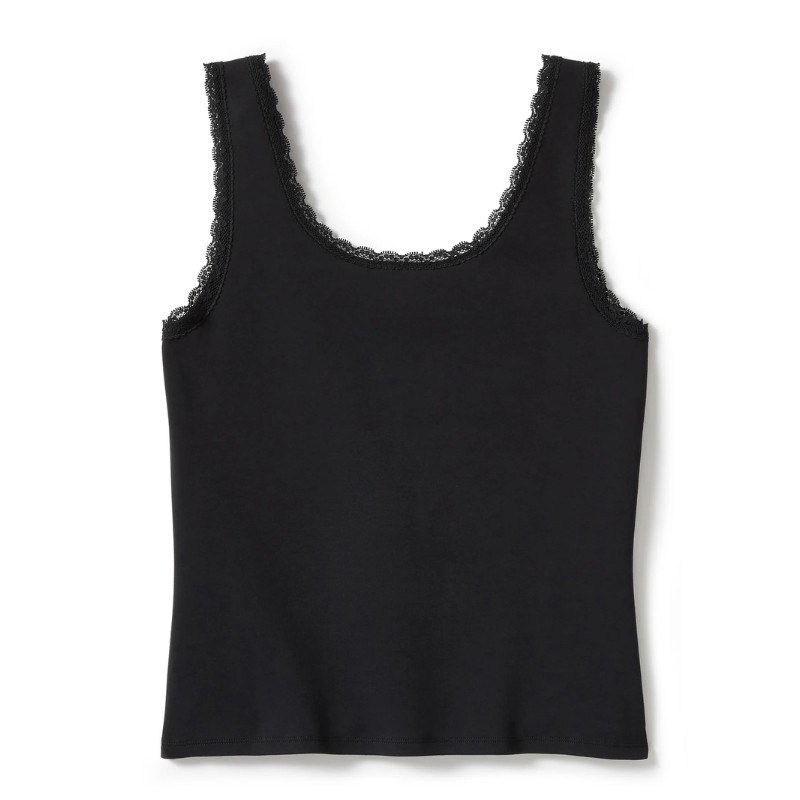 Rose & Thorn Bling Lace Trim Tank