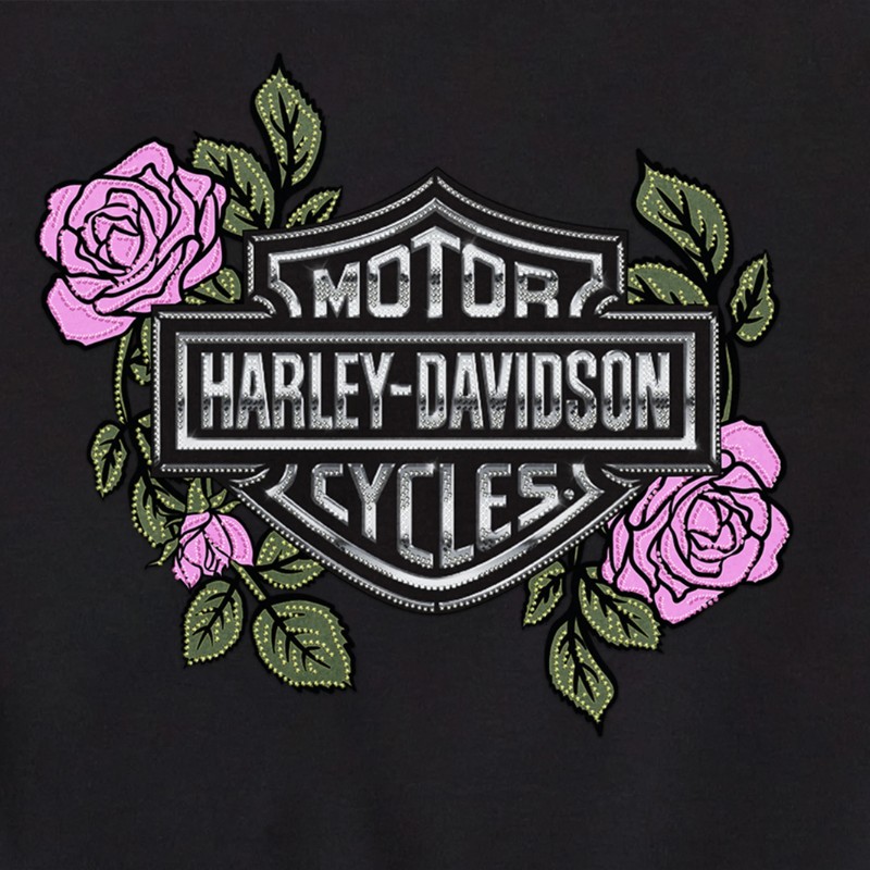 Rose & Thorn Bling Lace Trim Tank