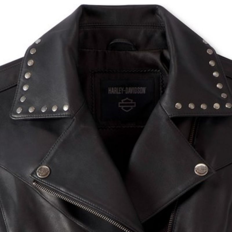 Womens Classic Eagle Studded Leather Vest