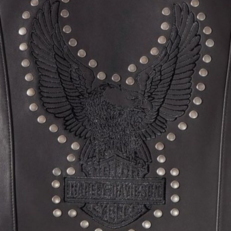Womens Classic Eagle Studded Leather Vest